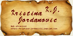 Kristina Jordanović vizit kartica